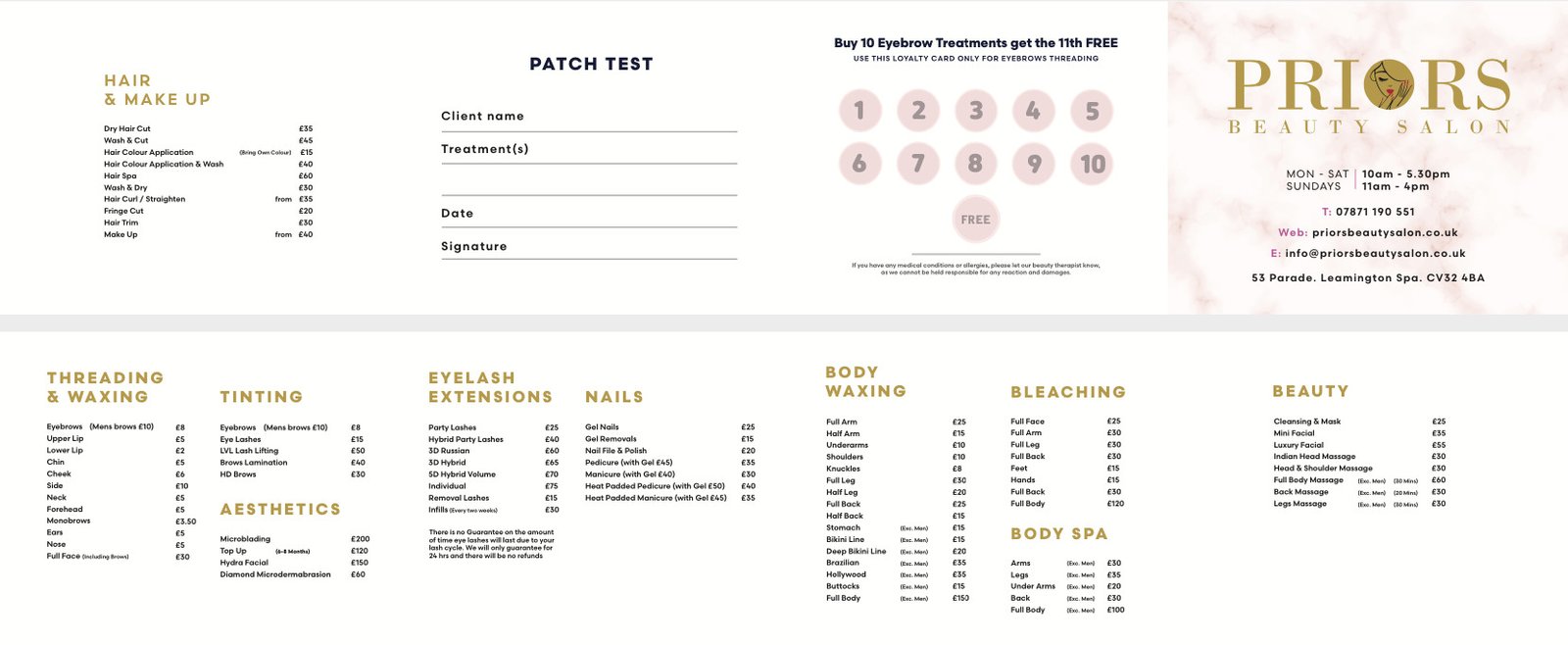 Price List